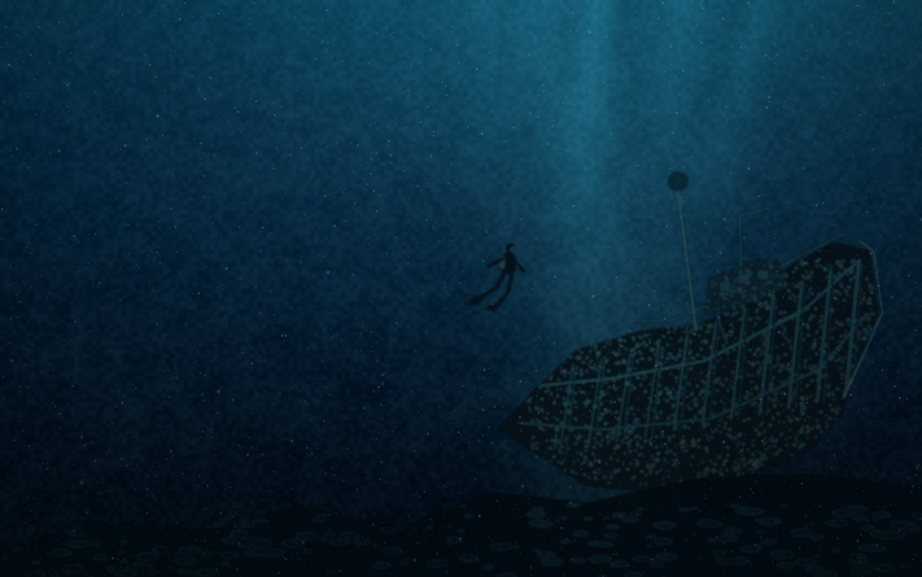 Atmospheric artistic shipwreck scene